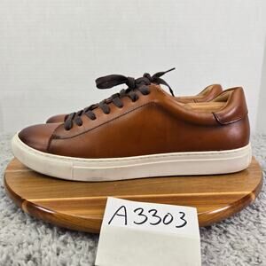 Joseph Abboud Adriano Cognac Leather Casual Lifestyle Daily Sneaker Mens 10.5 D